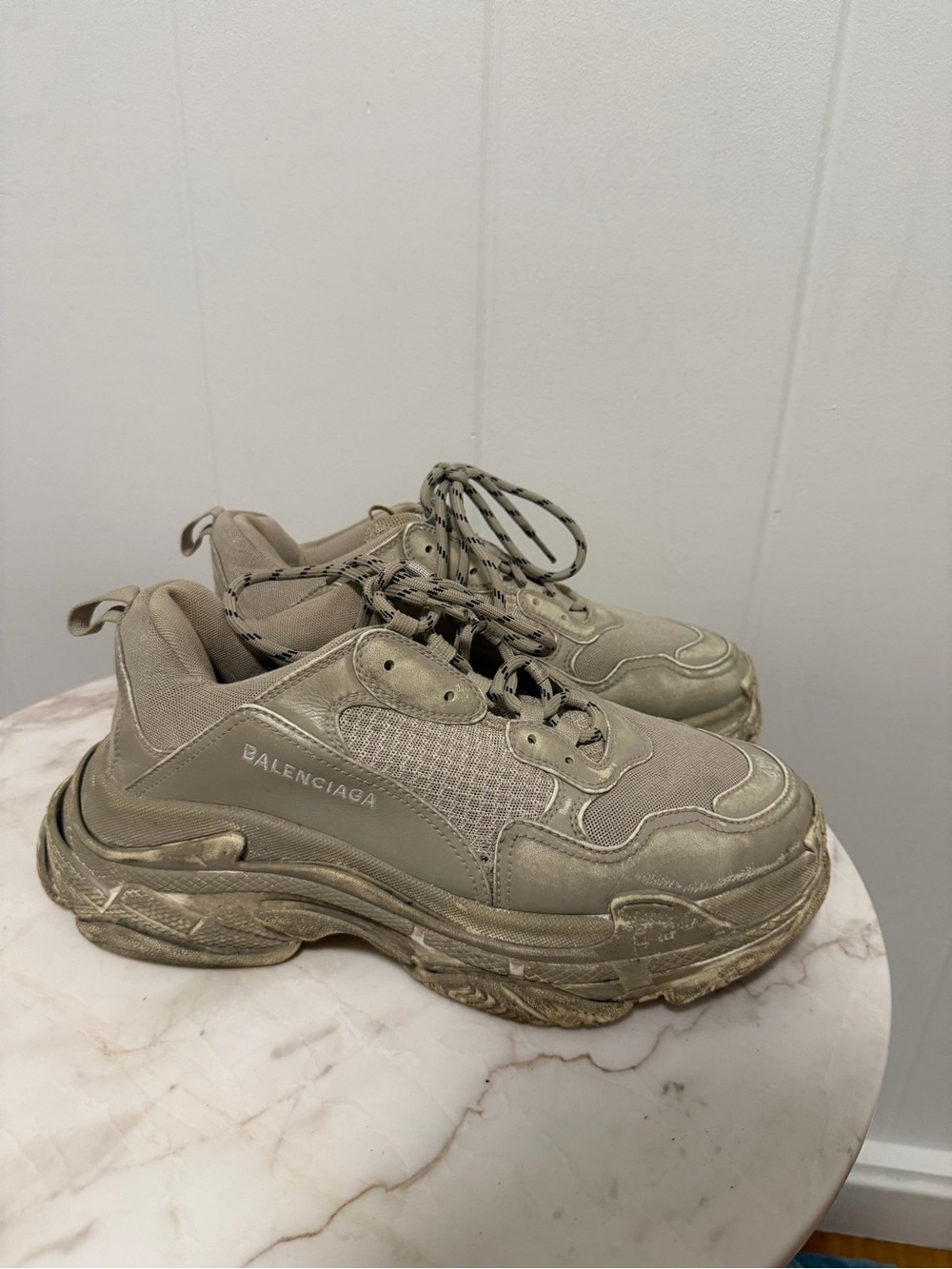 Balenciaga Beige/Tan Triple S Sneakers